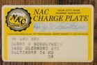 Rare Vintage 1960s Nac Credit Card Plate - Your City-wide Charge Account Expired
