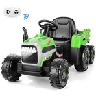 12v Kids Ride On Car Electric Tractor Battery Powered Toy Car With Trailer Gift-
