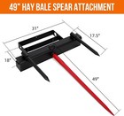 39 49  Hay Spear Bale Spears Universal Hd Skid Steer Tractor Loader Bucket