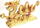 New Gold Chinese Feng Shui Dragon Figurine Statue For Luck   Success  large
