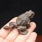Chinese Pure Bronze Antique Battered Brass Gold Toad Tea Pet Decorations