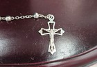 Silver Metal Catholic Rosary  Virgin Mary  Crucifix  Prayer 
