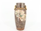 Vase H14 7in Satsuma Porcelain Pot Floral Gilt Painting Japonism Japan Vintage