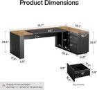 78-inch L-shaped Executive Desk  Modern Large Office Computer Desk With Cabinet