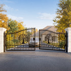 Premium Steel Dual Swing Driveway Gate 12-20ft  Mansion Ranch Decorative Design