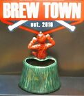 Ceramic Burgundy Elf pixie Sitting On Tree Stump Planter Pot 5 1 2  Tall  z13  