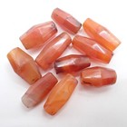 10 Pcs Faceted Agate Carnelian Stone Trade Beads Old Tribal African Estate Colle