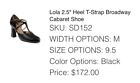 So Danca Lola 2 5  Heel T-strap Character Shoes - Black 9 5