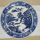 Japanese Arita-imari Porcelain Plate Yama  Bonsai  Fishermen- Scalloped 16in
