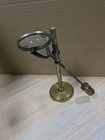 Antique Bausch   Lomb Desk Magnifier Magnifying Glass Lens Brass Stand