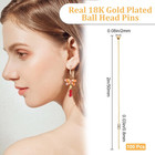 100pcs Ball Head Pins 18k Gold Plated Brass Ball Eye Pins 50mm Jewelry Making Fi