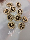 Lot Of4   22 Mm Designer Button Chanel Button Replacement Gold Tone 