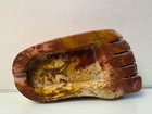 Hand Carved Stone Foot Shaped Ashtray Dish Natural Multicolor Stone Art