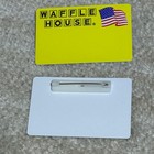 Waffle House Name Tag Badge 2 Pack Pinback Collectible Logo Yellow American Flag
