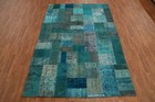 Handmade Wool Distressed Patchwork Area Rug Living Room Contemporary Carpet 7x10