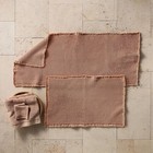 24 x60  Waffle Cotton Bath Rug With Fringes Clay - Casaluna