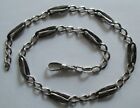 Antique Victorian Depose S s 800 Silver Niello Enamel Watch Fob Chain Necklace