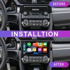 Android 15 Carplay Stereo For Honda Civic 2016 2017 2018 2019 2020 Gps Nav Radio
