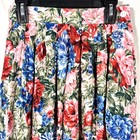 Vintage 80s 90s Pleated Midi Skirt Floral Boho Cottage Indie Academia Pockets