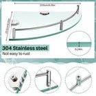 Crowye 2 Pcs Corner Shower Shelf 2-tier Glass Corner Shelf Stainless Steel Wa   