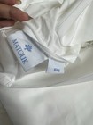 Matouk King 3 Pcs Duvet Cover Set Astrid White Silver Cotton Percale New