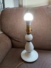 Vintage Hobnail Milk Glass Boudoir Night Light Table Lamp 11 In  Tall
