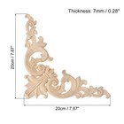 4pcs Wood Carved Appliques Unpainted Decorative Corner Flower Decals 20cm X 20cm