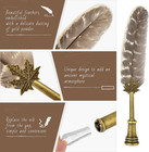 Hethrone Calligraphy Quill Pen Feather Pen And Ink Set brown