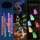 Solar Led Wind Chimes Colour Changing Lights Hanging Light Garden Outdoor Decor