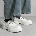 Men s Rivet Studded Low Chunky Heels Dress Evening Oxfords Shiny Leather Shoes 