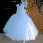 New Girl Flower Tulle Backless Bow Wedding Gown Kids Party Wear Princess Dresses