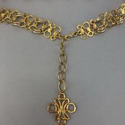 Vtg Fancy Gold Tone Chain Belt