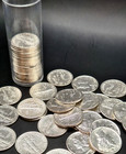 Tube Of 50 Mercury Dimes Bu Brilliant Uncirculated 90  Silver 10c Pds Free Ship