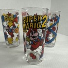 Set Of 4 Super Mario Bros  2 Promotional Drinking Glass Nintendo Vintage 1989