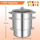 Steam Juicer For Canning  11qt Fruits Vegetables Steamer With Tempered Glass Lid