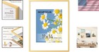 11x14 Wall Mount Picture Frame  Modern Gold Aluminum  Plexiglass Display