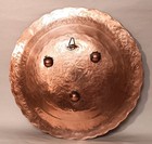 1920s   13 3 4  Charger Antique Copper Silver Inlay Islamic Persian Plate Tray