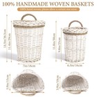 Set Of 2 Handmade Wall Hanging Baskets - Woven Wicker Wall Baskets Perfect Fo   
