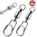 Ball Bearing Fishing Swivel With Fast Snap Clip Stainless Steel Connector Tackle