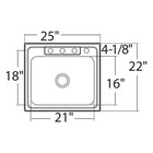 Moen G221961 25  X 22  One-hole Single-bowl Drop-in Kitchen Sink In Stainless