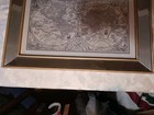 Large Framed Vintage Style World Map Textile Petrus Plancius Decor 28 5x19 5