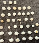 41 Antique Vintage White Tiny Glass acrylic Mixed Shank Buttons