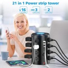 Power Strip Tower Surge Protector With 16 Outlets And 5 Usb Ports  2 Usb-c      