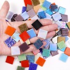 2cm  3 4   Square Vitreous Glass Mosaic Tiles For Crafts Bulk  1 Lb Colorful Mix