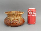 Vintage Brush Mccoy Pottery Flower Pot Planter Spittoon Vase 190 Mcm Brown Glaze