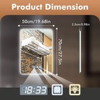 Led Bathroom Mirror Wall Vanity Mirror Time  Dimmable  anti-fog Tempered Glass