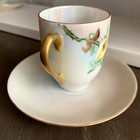 Rare Antique Kpm Kristef Hand Painted Porcelain Cup Saucer C  1903 Limoges Style
