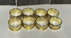 Vintage Lot Of 8 Brass Colored Napkin Rings Leaves