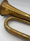 Vintage Brass Bugle 11 5    W  Chain Mouthpiece Military Scout Decor Display