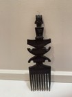 Wood Hand Carved Original Sculpture African Tribal Comb Hair Pick Accessory